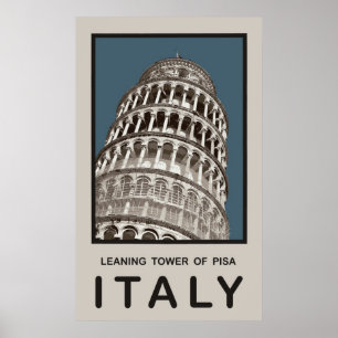 Poster Tour penchée de l'Italie de Pise