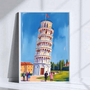 Poster Tour penchée de Pise Italie Peinture