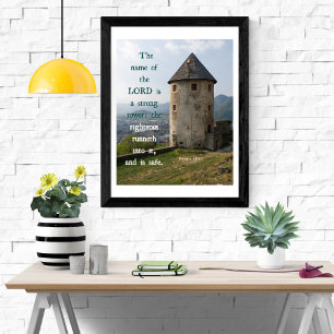 Poster Tour Puissante Proverbes 18 KJV Verset Biblique Ar