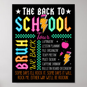 Poster Tour Rétro Drôle Retour à l'École Prof Lightning