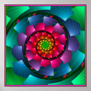 Poster Tourbillon de couleurs arc-en-ciel