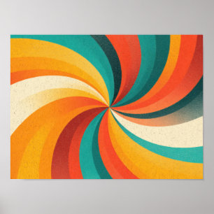 Poster Tourbillon de couleurs rétro – Fond abstrait vinta