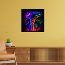 Tourbillon d'énergie arc-en-ciel vibrant et électr