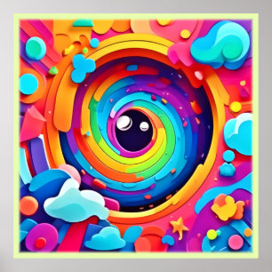 Poster Tourbillon d'imagination colorée