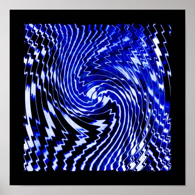 Poster Tourbillon Zèbre Bleu (Devant)