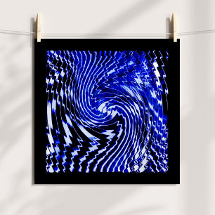 Poster Tourbillon Zèbre Bleu