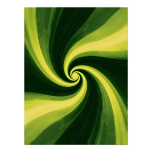 Poster Tourbillons verts et jaunes