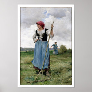 Poster Tournant le foin (huile sur la toile)