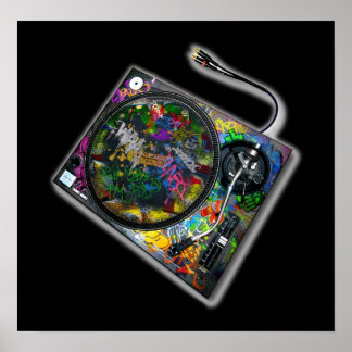 Poster Tourne-disque marqué