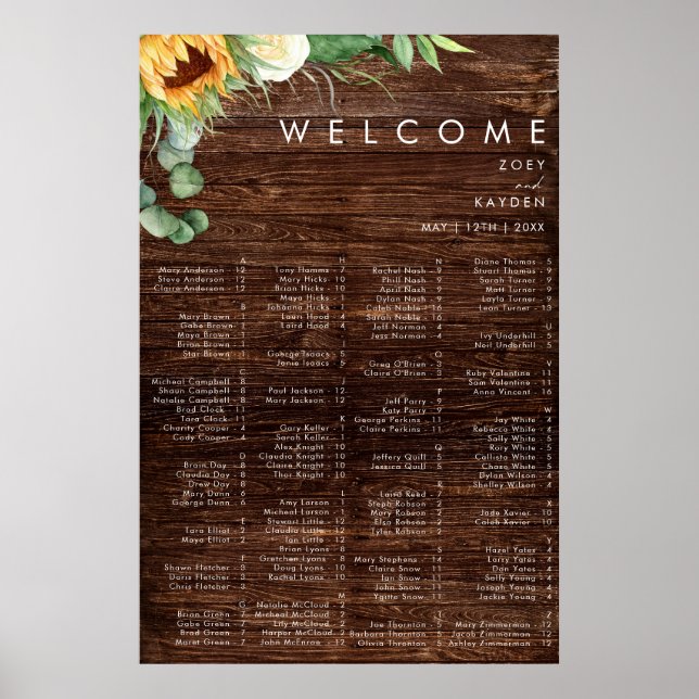 Poster Tournée de pays audacieux | Siège Alphabétique En  (Devant)