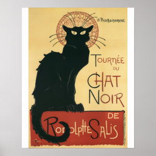 Poster Tournee Du Conversation Noir Chat noir Vintage Imp