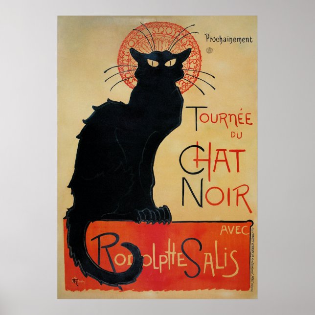 Poster Tournee du Conversation Noir Theophile Steinlen (Devant)