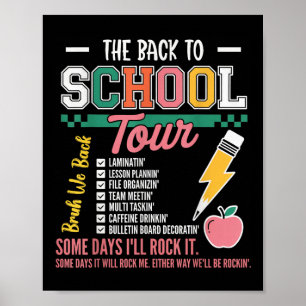 Poster Tournée Rétro éclair Abcd Retour à l'école Teac