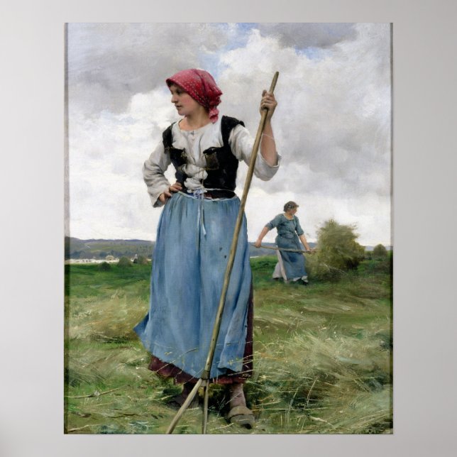 Poster Tourner le foin (huile sur toile) (Devant)