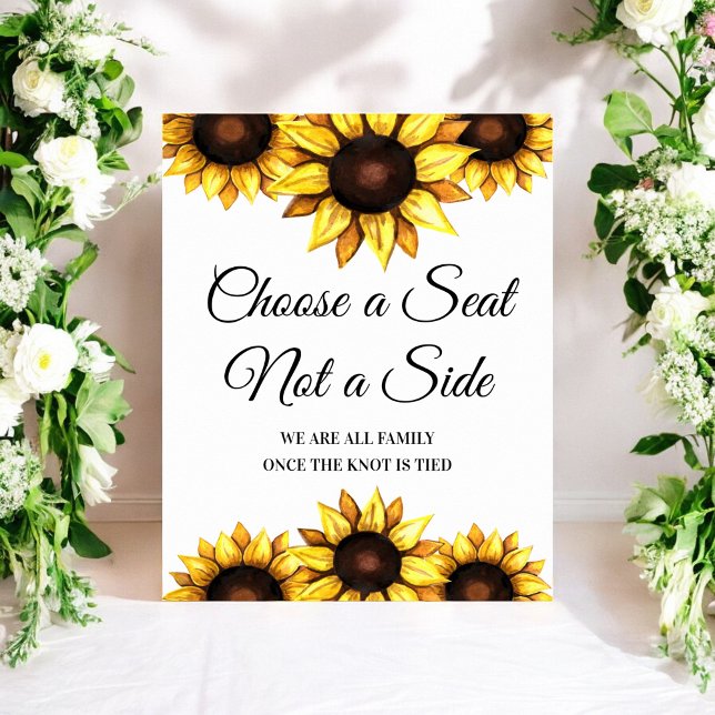 Poster Tournesol Choisissez un siège Panneau de mariage a (Créateur téléchargé)