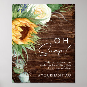 Poster Tournesol Country Gras Bois Oh Snap Hashtag