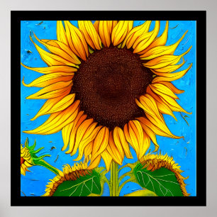Poster Tournesol de campagne
