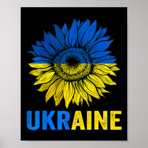 Poster Tournesol de la paix Drapeau ukrainien Amateur d'U