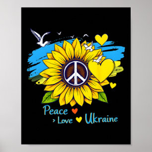 Poster Tournesol Drapeau Ukraine Carte Paix Amour Ukraine