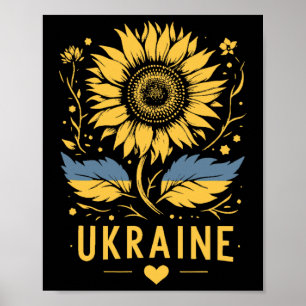 Poster Tournesol d'Ukraine Je suis avec l'Ukraine Paix Fo
