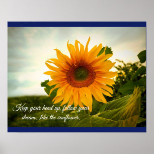 Poster Tournesol heureux personnalisé