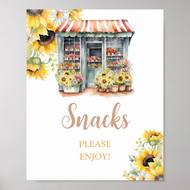 Poster Tournesol Hors Du Marché Fêtes des mariées Snacks (Devant)