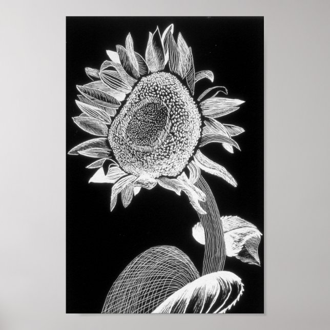 Poster Tournesol imprimé - art pour l'organisme de bienfa (Devant)