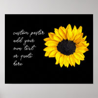 tournesol jaune sur noir ajouter votre propre text