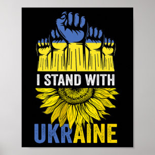 Poster Tournesol Prie pour le drapeau de l'Ukraine Je sui