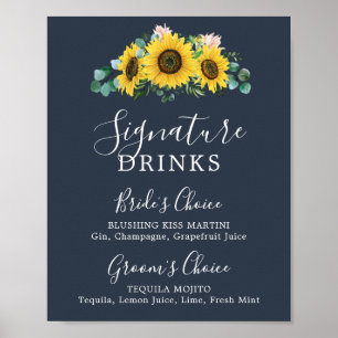 Poster Tournesol rustique   Signature de la Marine Signet