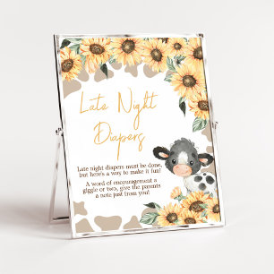 Poster Tournesol Saint-Vache Baby shower Late Nuit Diapos