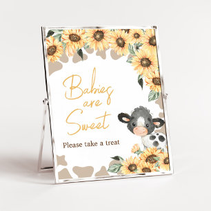 Poster Tournesol Saint Vache Baby shower Les bébés sont d