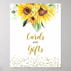 Poster Tournesol sur le chemin Baby shower Cartes et Cade