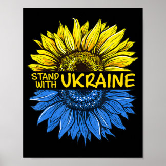 Poster Tournesol Ukrainien je reste avec l'Ukraine amour