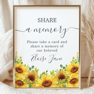 Poster Tournesols Jaunes Mémorial Funéraire Partagez un S