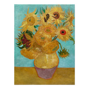 Poster Tournesols, peinture de nature morte post-impressi
