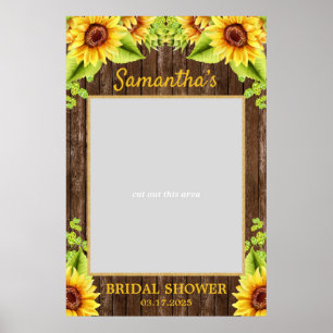 Poster Tournesols rustiques en bois prop de photo d'été s