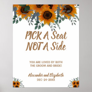 Poster Tournesols verdure Choisissez un siège et non un M
