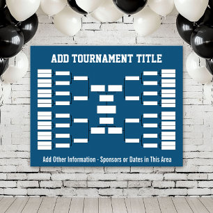 Poster Tournoi de sport bleu crochet