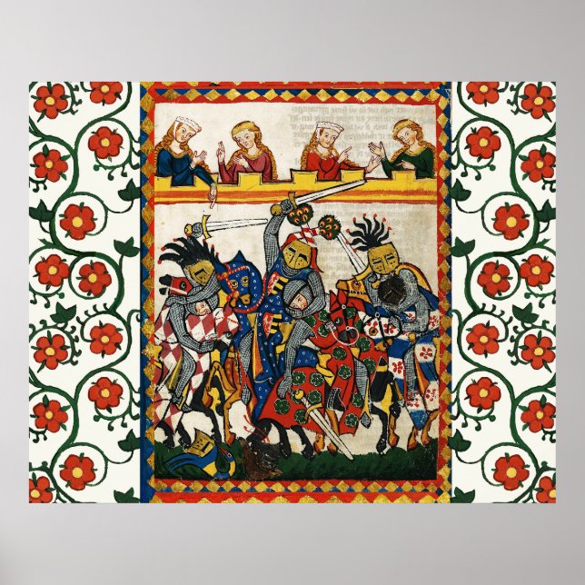 POSTER TOURNOI MÉDIÉVAL, COMBATTRE DES CHEVALIERS ET DES  (Devant)