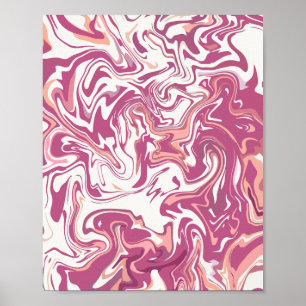 Poster Tournures Fantaisistes de Rose et de Pêche