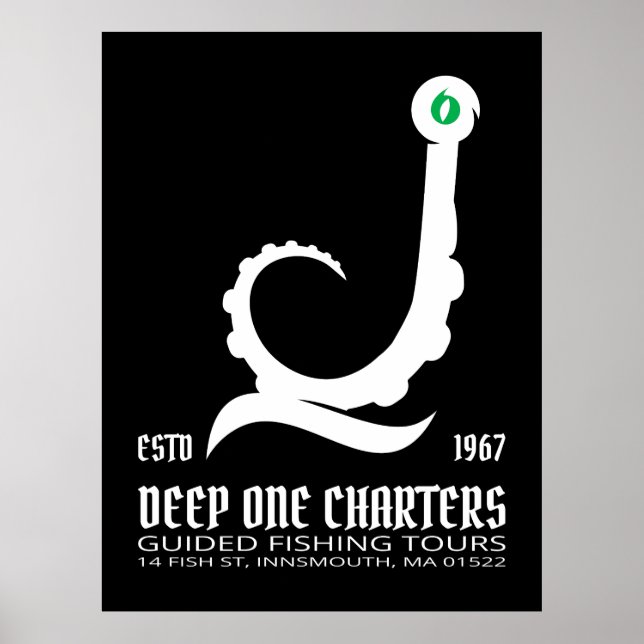 Poster Tours de pêche Innsmouth Cthulhu Lovecraft (Devant)