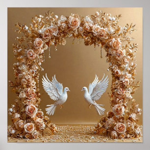 Poster Tourterelles de mariage