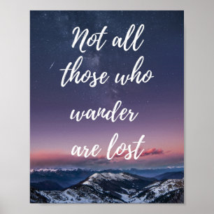 Poster Tous ceux qui errent ne sont pas perdus citation d
