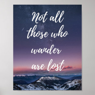 Poster Tous ceux qui errent ne sont pas perdus citation d