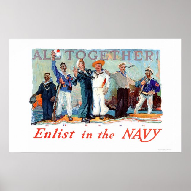 Poster Tous Ensemble ! enrôler dans la marine (US02280B) (Devant)