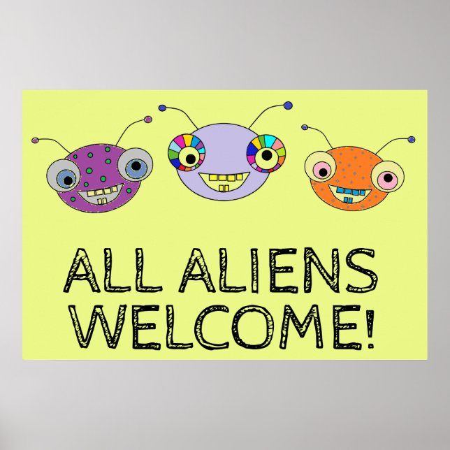 Poster TOUS LES ALIENS ACCUEILLENT D'adorables Aliens col (Devant)