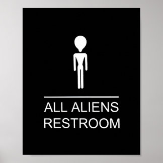 POSTER TOUS LES ALIENS RESTROOM
