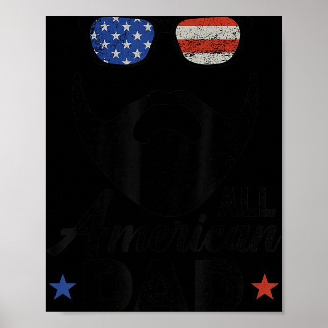 Poster Tous les Américains Papa 4 juillet Porté Papa Bear (Devant)
