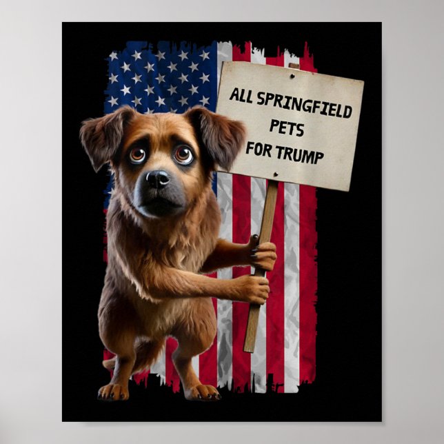 Poster Tous Les Animaux De Springfield Pour Trump Ils Man (Devant)